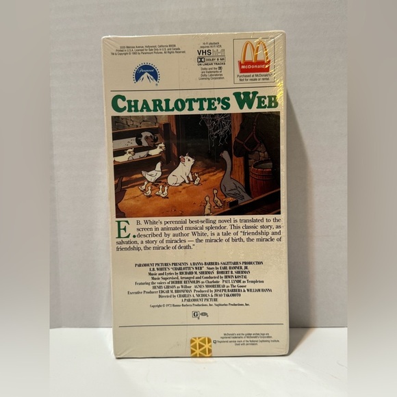 Charlotte's Web - VHS Factory Sealed - Debbie Reynolds - McDonald's Edition 1993 - Picture 4 of 5